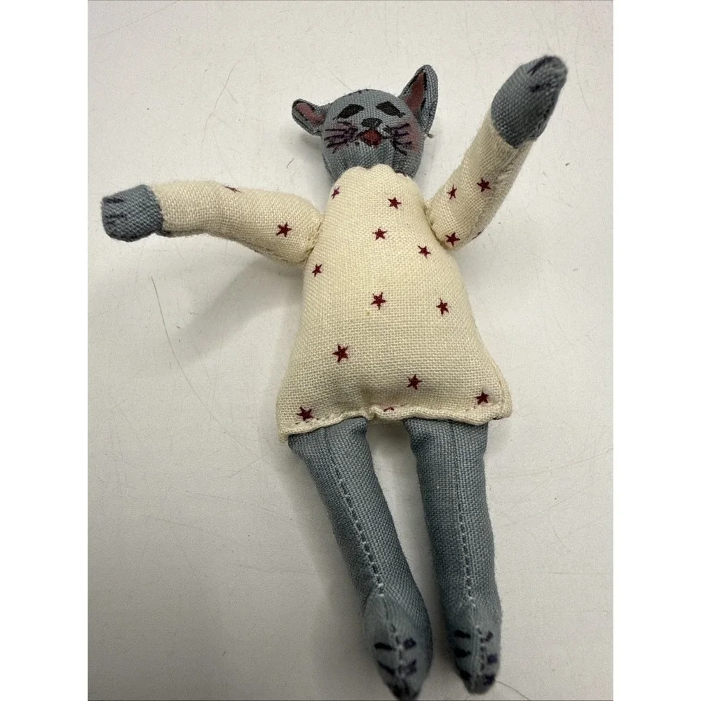 Vintage Miniature Stuffed Cat Primitive Cute Small 3.5